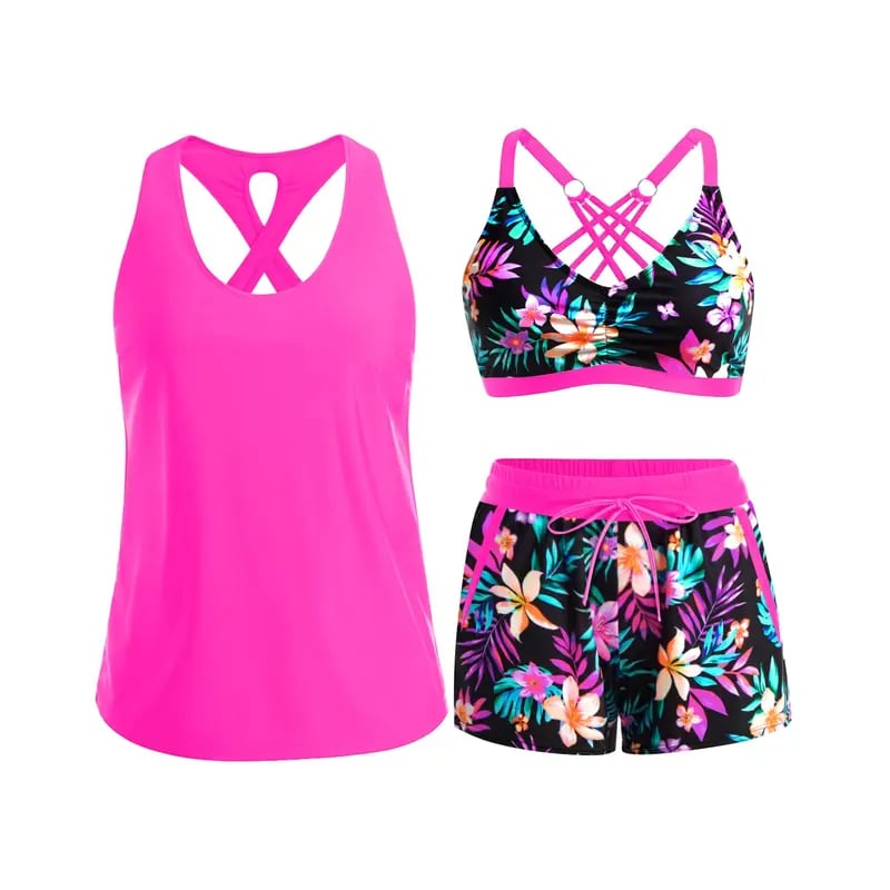 🔥Aqua Eve Three Piece Tankini with Shorts🩱
