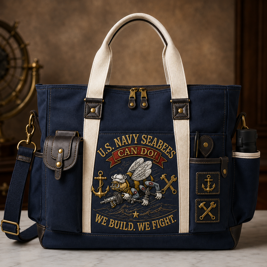 🎖️U.S. Navy Seabees CAN DO Engineering-Duty Multifunctional Outdoor Tote Bag