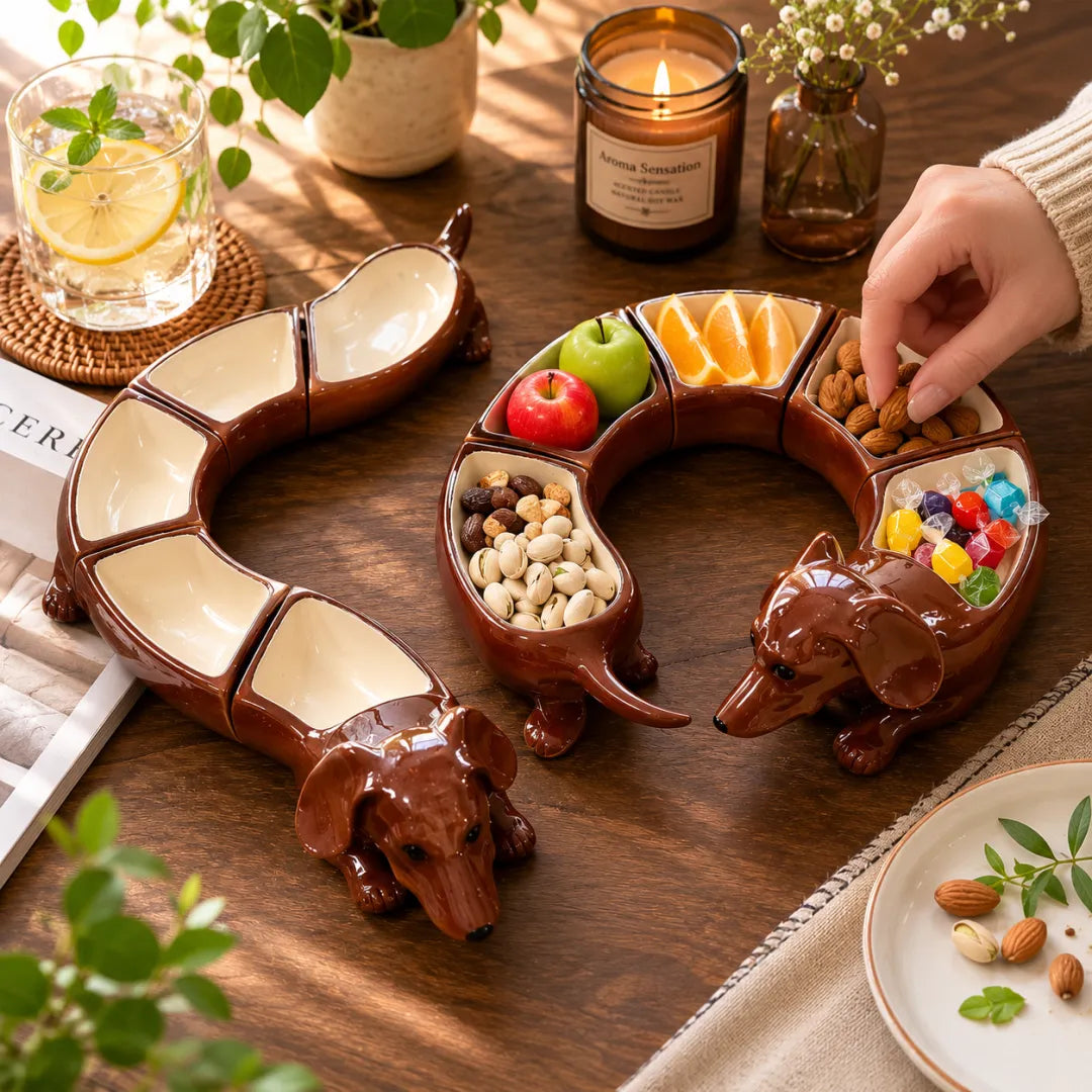 🐾Dachshund Divided Serving Tray