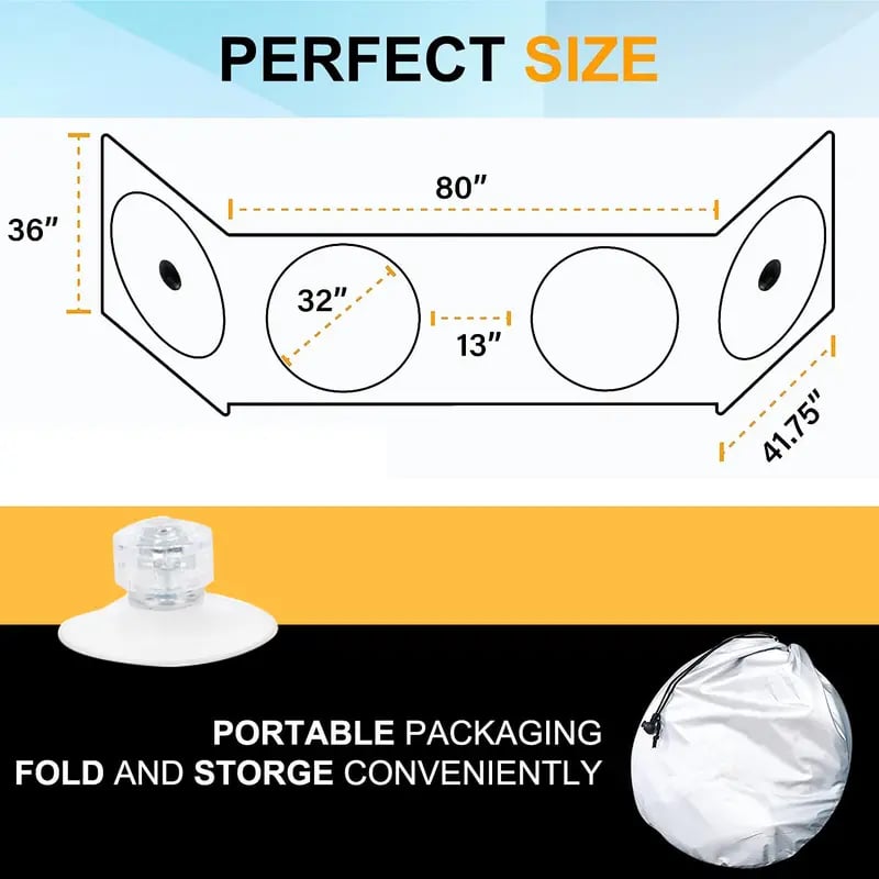 Semi-Trailer Sunshade for Full Windshield and Side Windows