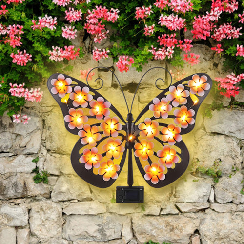 Solar Butterfly Wall Light Outdoor Decor