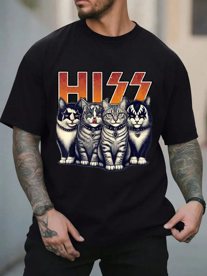 🔥Hot Sale 49% off🌟🎶 Unisex Hiss Funny Cats Kittens Rock Rockin T-Shirt