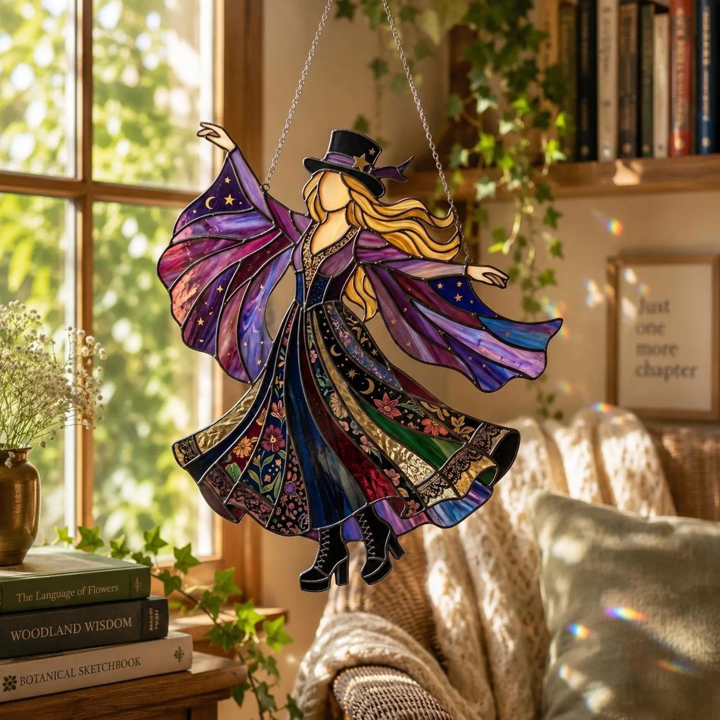 💥LAST DAY 57% OFF - 💃Stevie Nicks🤘Handmade Stained Glass Spinner