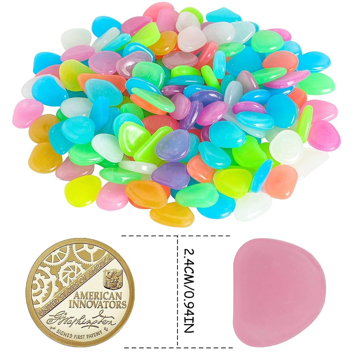 Luminous Stones – Mixed Color Glow Stones (200 pcs)