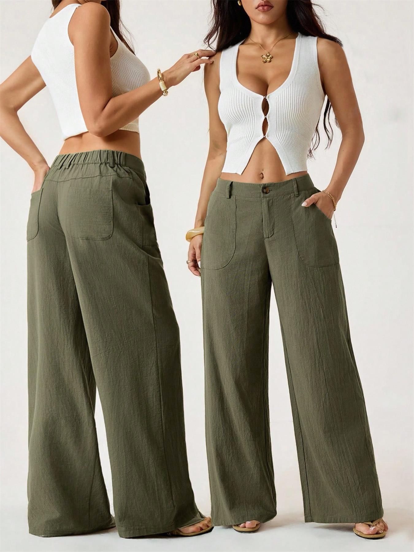 Women's Summer Classical Cotton-Linen Lightweight Palazzo Pants