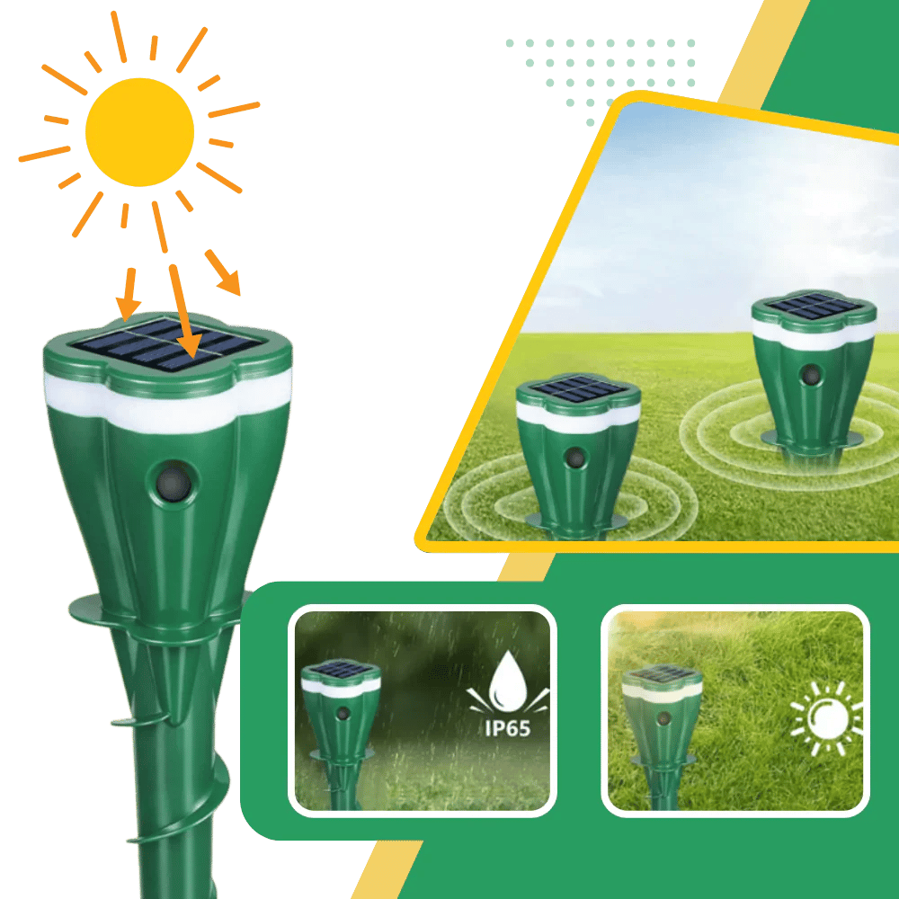 Solar Ultrasonic Outdoor Animal Repellent