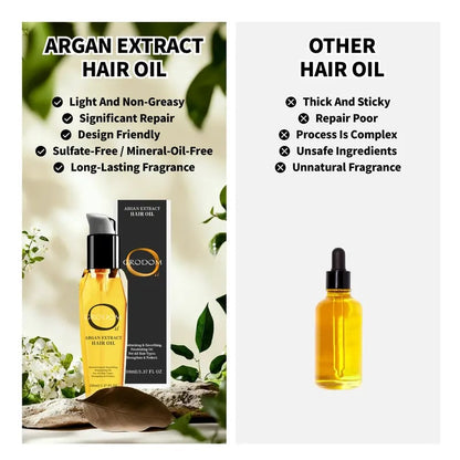 [GRODOM]Argan Extract Hair Oil - 100% Pure, Raw & Natural Blend with Coconut Oil | No Grease, All Glow | Balance Scalp Sebum | Nourish Hair Follicles,Enriched With Rosemary Oil-Effortlessbeauty-Scalphealth