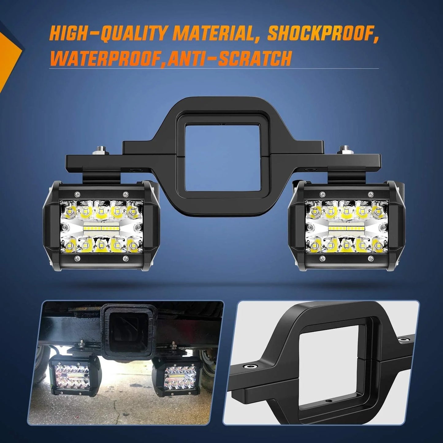 4 Inch 60W LED Pods with Tow Hitch Mounting Bracket