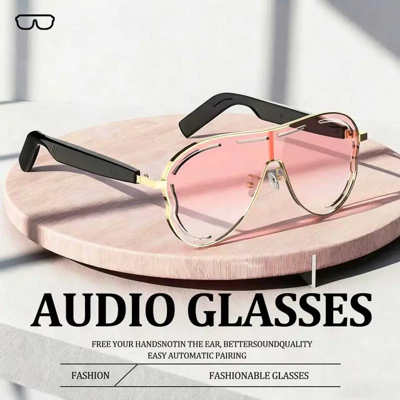 🎶⚡Wireless Audio Smart Glasses with Bluetooth 5.4 – Waterproof Sports Sunglasses with Anti-Blue Light & UV Shield – Ideal Tech Gadget Holiday Gift Idea 🕶️❄️