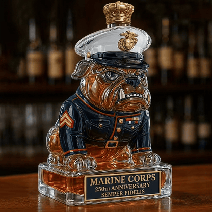 👑 Marine Corps The 250th Anniversary Devil Dog Whiskey Bottle
