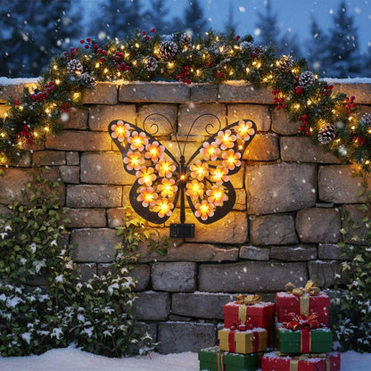 Solar Butterfly Wall Light Outdoor Decor