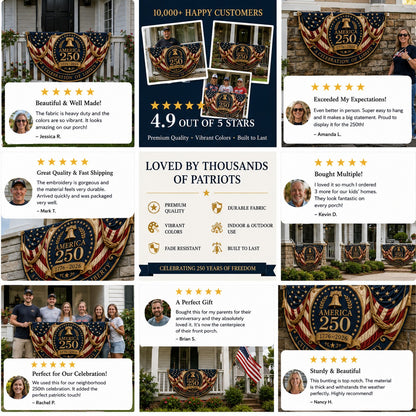 🇺🇸America 250 Fan Bunting Flag