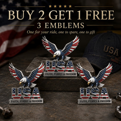 🇺🇸250th Anniversary 49% OFF - ★USA Faith, Family & Freedom★ Metal Emblem