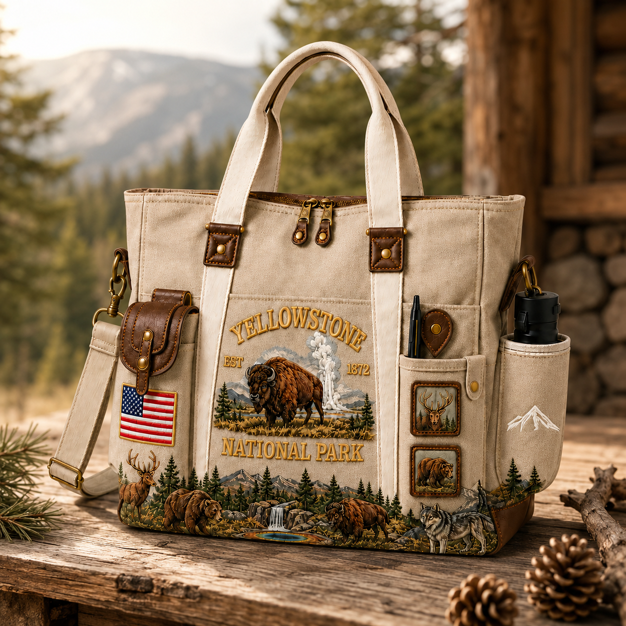 U.S.🏞️ - Yellowstone National Park Adventure-Duty Multifunctional Outdoor Tote Bag