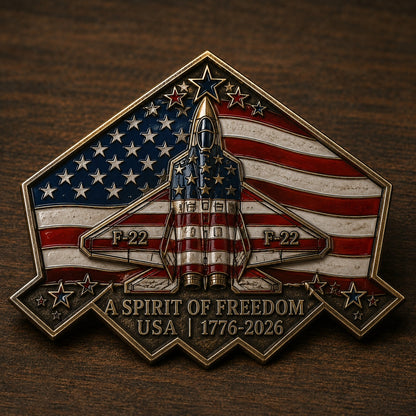 Spirit of ’76 B-2 Stealth Bomber Challenge Coin – 250th Anniversary Patriotic Collectible