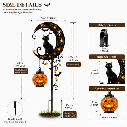 🎃Solar Halloween Black Cat Garden Stake Light