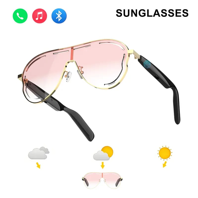 🎶⚡Wireless Audio Smart Glasses with Bluetooth 5.4 – Waterproof Sports Sunglasses with Anti-Blue Light & UV Shield – Ideal Tech Gadget Holiday Gift Idea 🕶️❄️