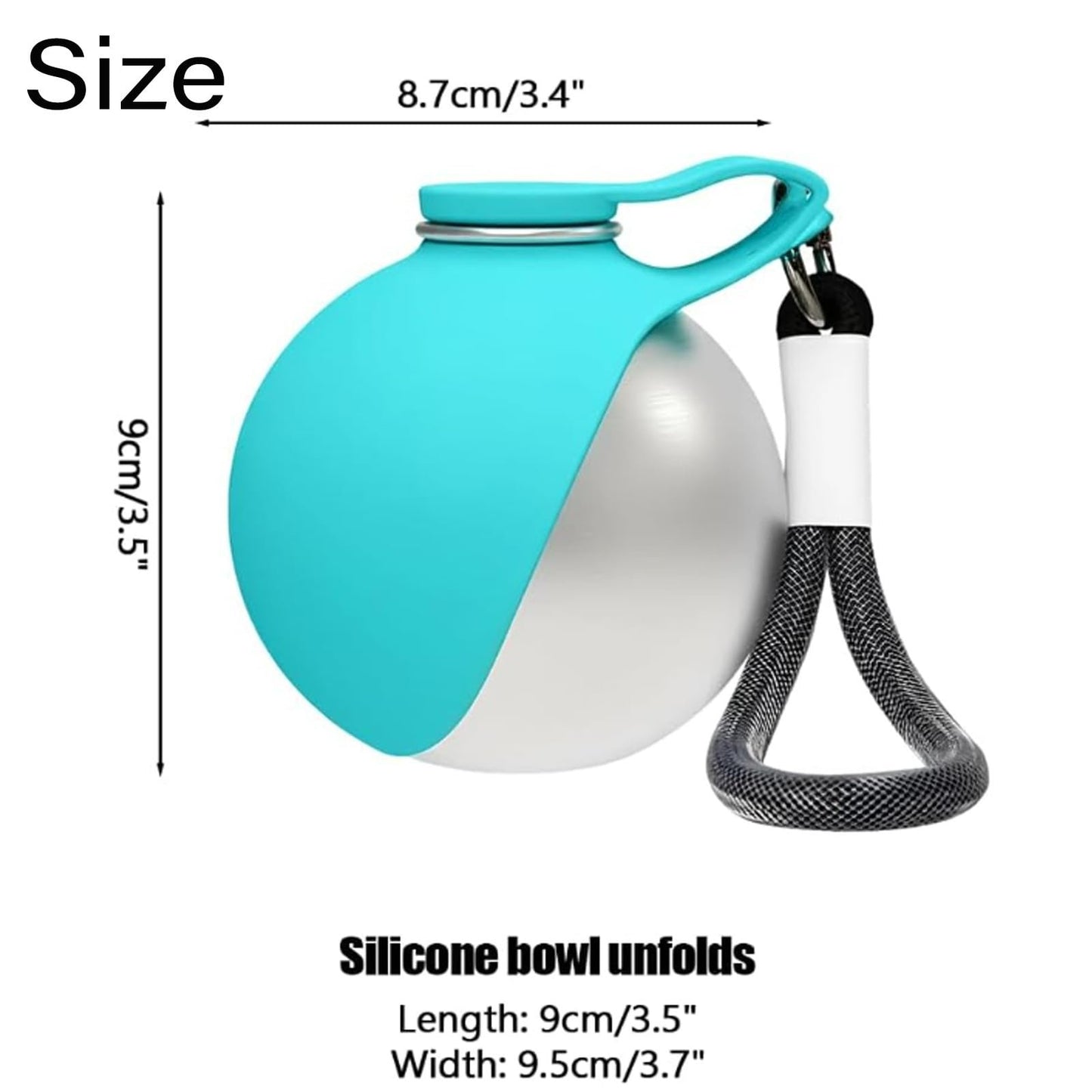 Portable Dog Water Bottle for Walking & Travel - 2-in-1 Stainless Steel Dog Travel Water Bottle with Foldable Silicone Bowl - Leak-Proof, Lightweight Water Bottle for Dogs, Puppies & Pets