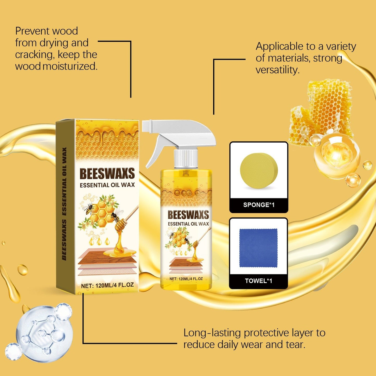 🌟🎉2026 Wood Polishing Beeswax Spray