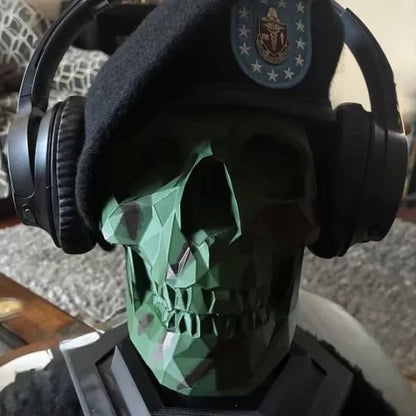 🔥Last Day 50% OFF - Military Beret Display Skull Veteran Gift | Custom Personalized Available 🪖💀