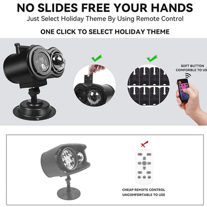 (🎁Last Day 49% OFF)🎃Halloween HD projector - delivers 10 unique eerie patterns & massive 32FT giant display👻