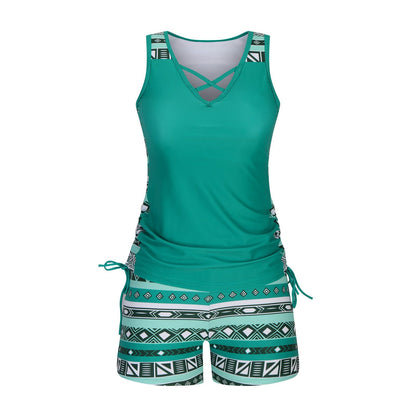 ⏰LAST DAY 60% OFF - Women's Tummy Control Tankini Set with Built-In Bra – Flattering Boho Swimwear with Shorts🔥 Buy 2 Free Shipping