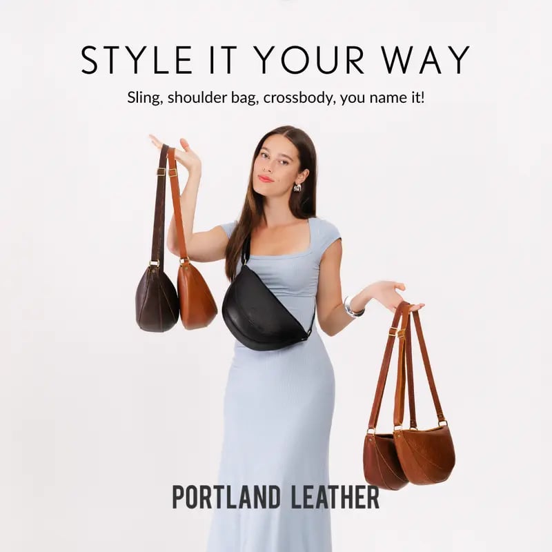 🦘 Portland Leather Koala Crossbody Bag – Premium Leather Crossbody Shoulder Bag