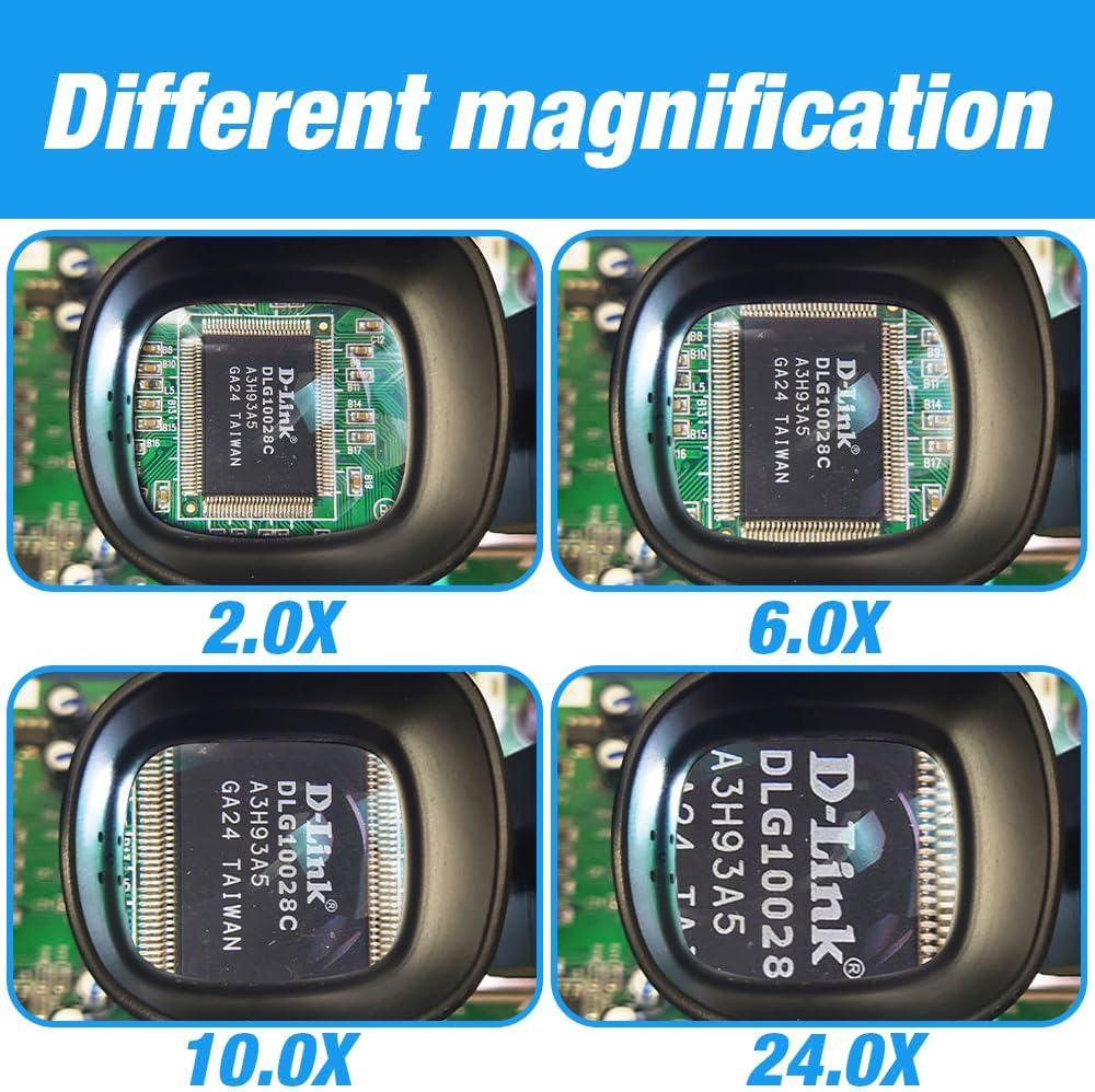 2X–24X LED Head Magnifier – Hands-Free Precision Work
