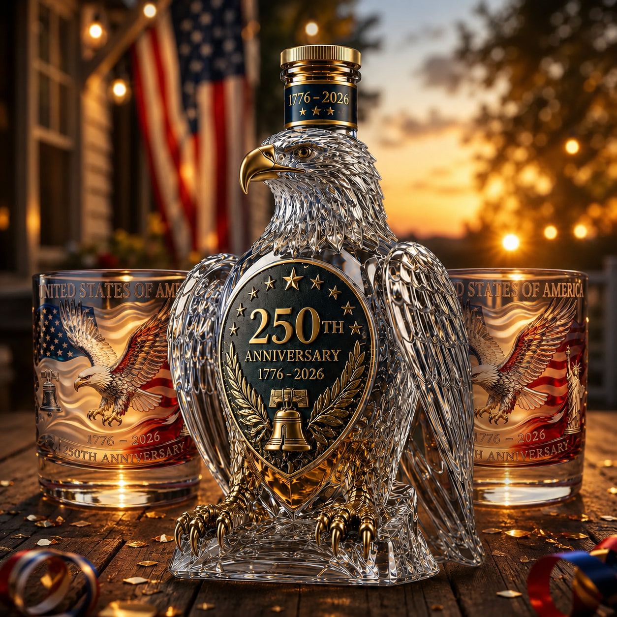 🦅250th Anniversary Whiskey 3D Sculpted Eagle Bottle