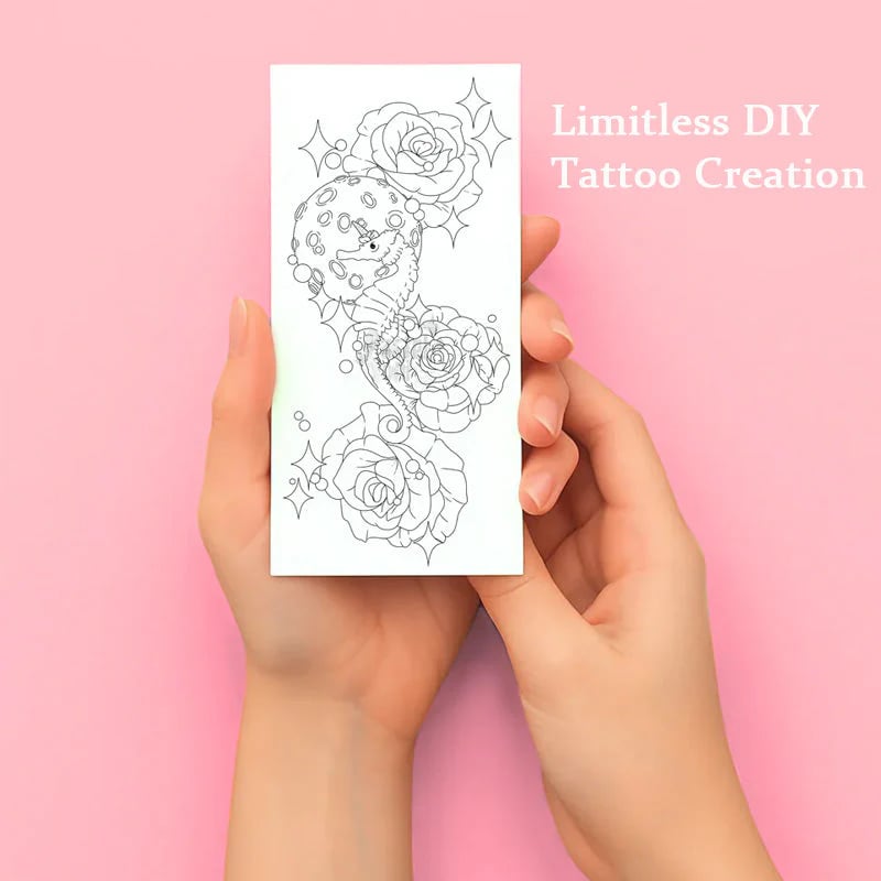 🎨✨Temporary Tattoo Sketchbook – 🌈📔Tattoo Design Drawing Book