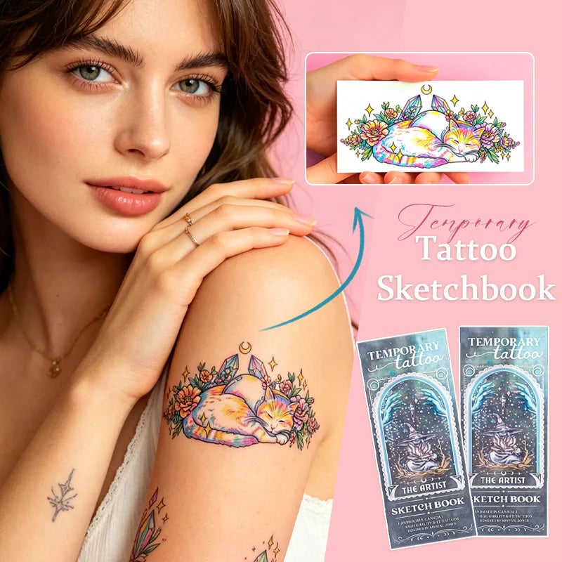 🎨✨Temporary Tattoo Sketchbook – 🌈📔Tattoo Design Drawing Book