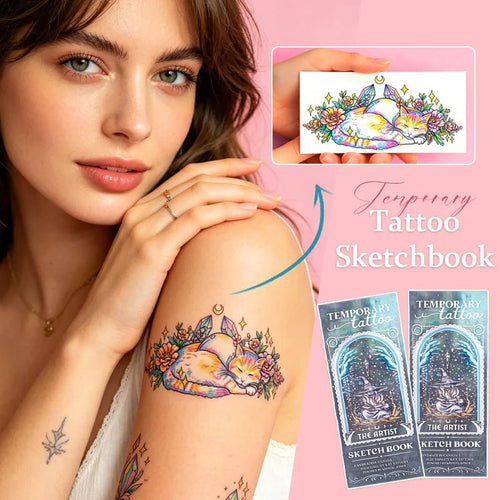 🎨✨Temporary Tattoo Sketchbook – 🌈📔Tattoo Design Drawing Book