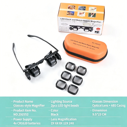 2X–24X LED Head Magnifier – Hands-Free Precision Work
