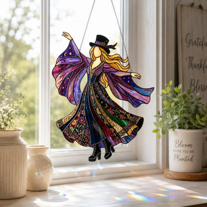 💥LAST DAY 57% OFF - 💃Stevie Nicks🤘Handmade Stained Glass Spinner