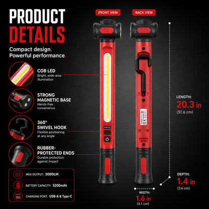 Father's Day Promotion SAVE 49% & FREE SHIPPING🔥3000LM Rechargeable Magnetic LED Work Light Bar