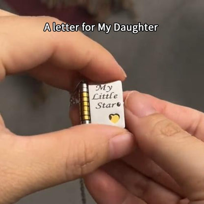 My Little Star Book Necklace for Daughter, Birthday Day Gift Graduation Jewelry of Love