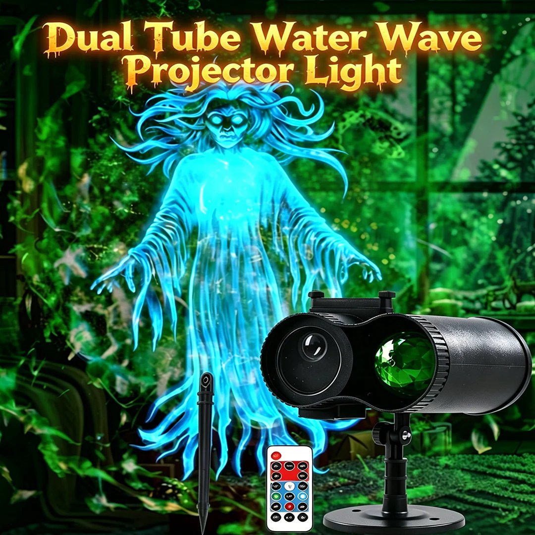 (🎁Last Day 49% OFF)🎃Halloween HD projector - delivers 10 unique eerie patterns & massive 32FT giant display👻