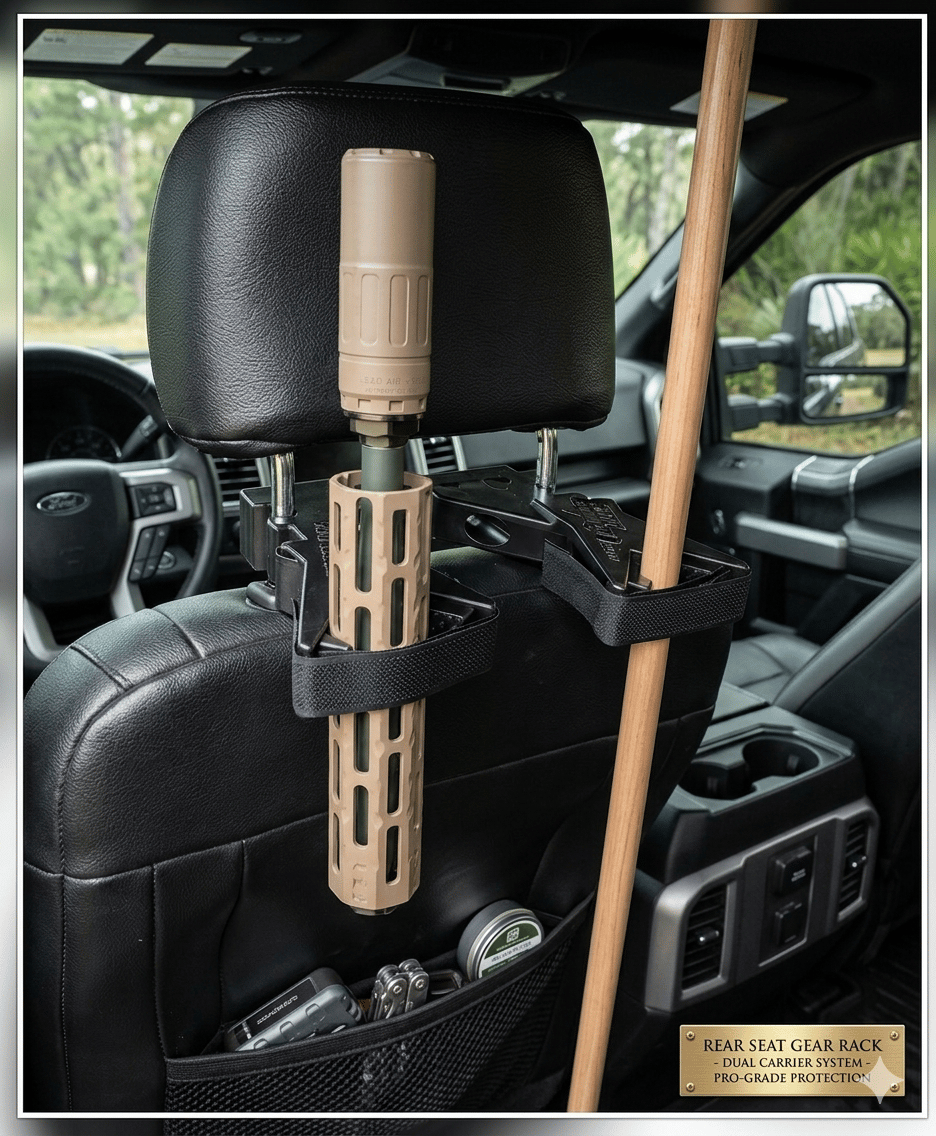 The Ultimate Universal Seat Back Gun Rack | Adjustable Vehicle Rifle