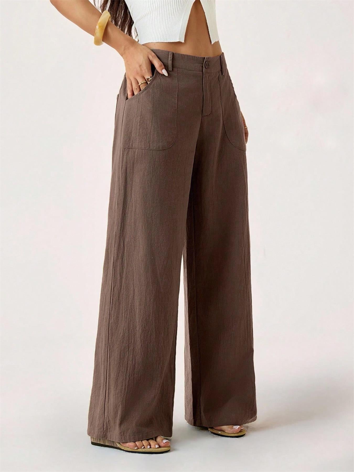 Women's Summer Classical Cotton-Linen Lightweight Palazzo Pants