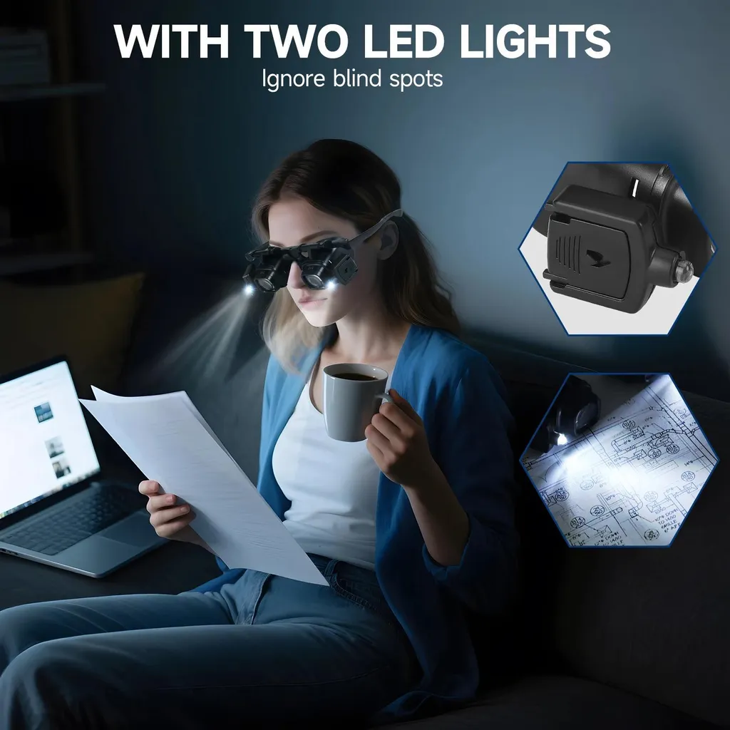 2X–24X LED Head Magnifier – Hands-Free Precision Work