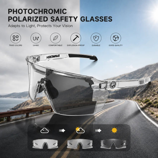 ☀️UV400 Photochromic Polarized Safety Glasses – 🥇Impact Resistant Outdoor Sports & Work Eyewear