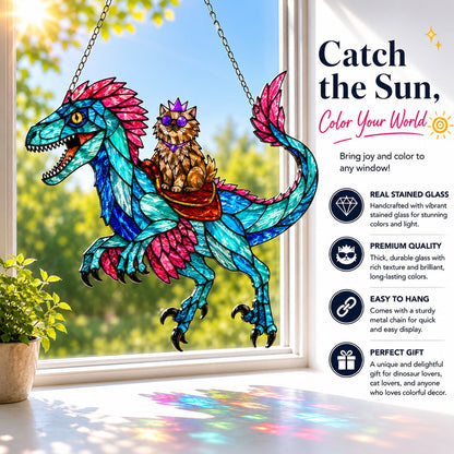 🔥Last Day 50% OFF – 🐉🐱  Stained Glass Suncatcher ✨