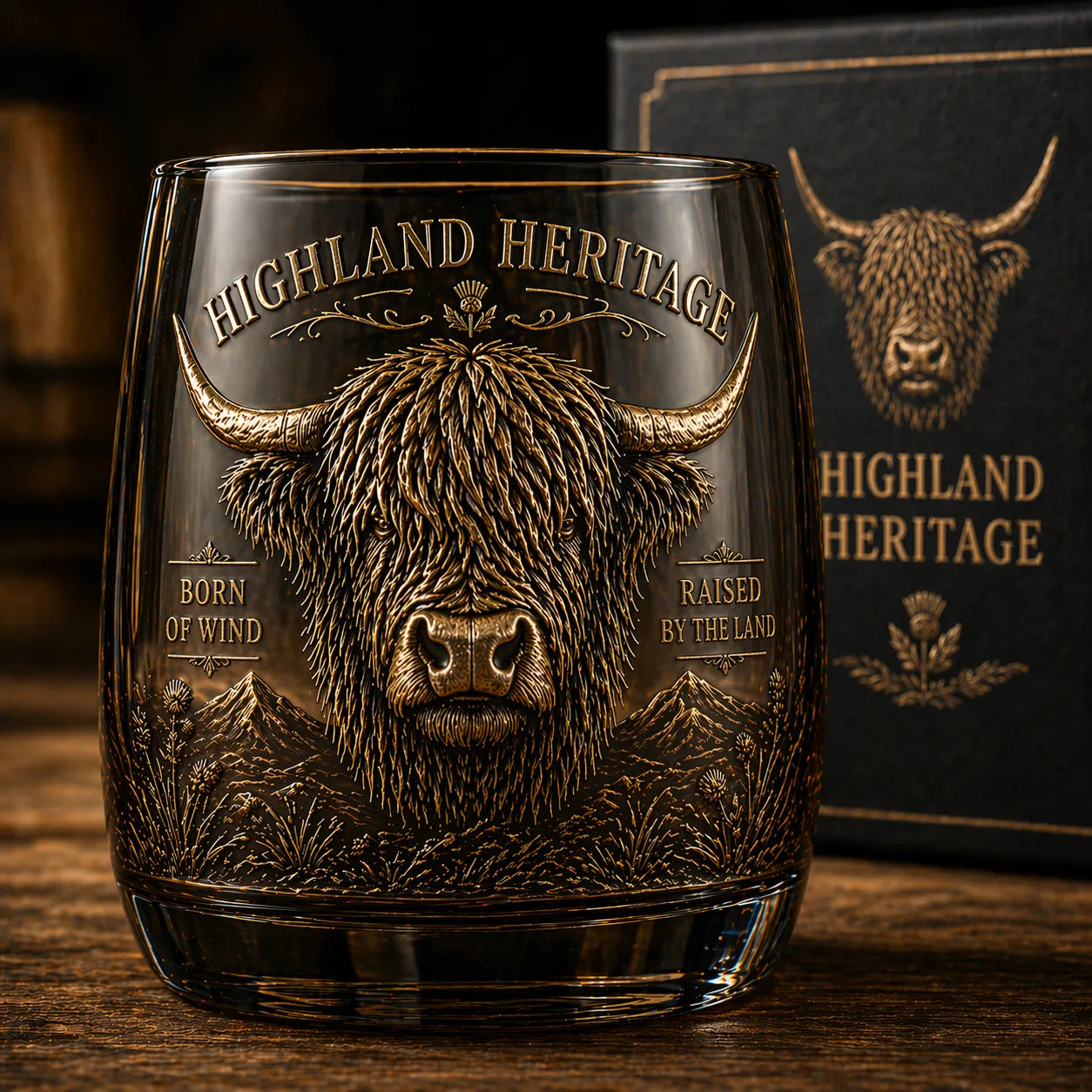 🐂Highland Heritage Whisky Glass