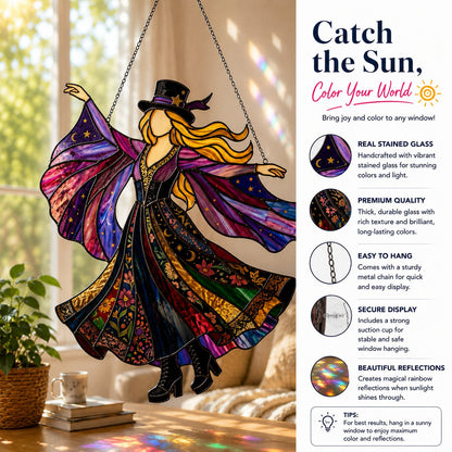💥LAST DAY 57% OFF - 💃Stevie Nicks🤘Handmade Stained Glass Spinner