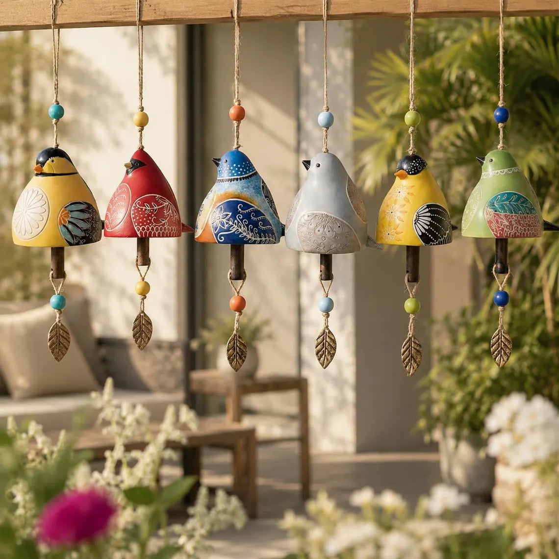 Hand-Painted Ceramic Bird wind Chimes (Handmade by Jordan Maynard®)-Buy 2 Free Shipping