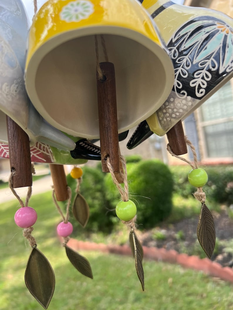Hand-Painted Ceramic Bird wind Chimes (Handmade by Jordan Maynard®)-Buy 2 Free Shipping