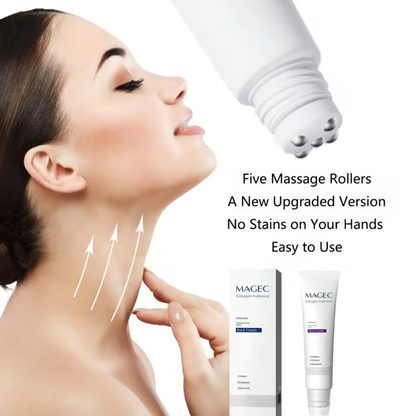 2026 Roller Massage Neck Cream 🧴 Collagen & Hyaluronic Acid | Firms Neck, Reduces Wrinkles & Double Chin