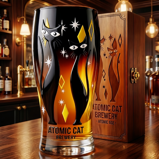 Atomic Cat Glass Cup