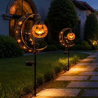 🎃Solar Halloween Black Cat Garden Stake Light