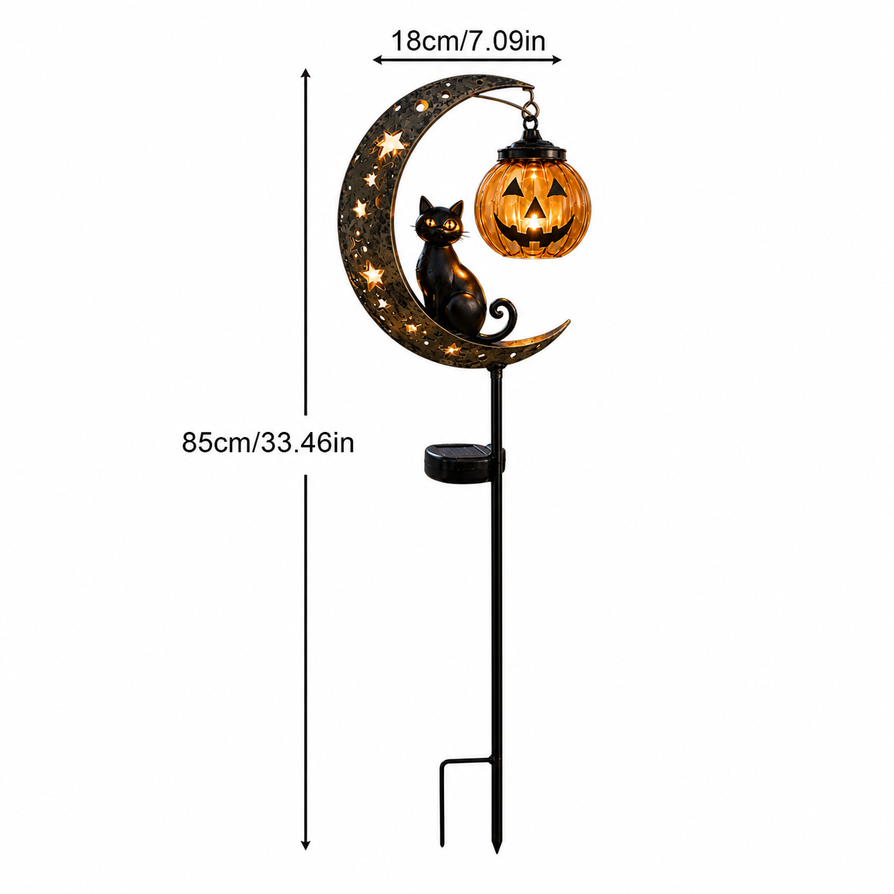 🎃Solar Halloween Black Cat Garden Stake Light